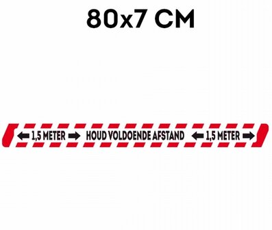 vloer sticker 1,5 meter 80x7 cm rood