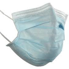 Mondmaskers blauw met elastiek Wit, 50 stuks - 3 laags - mondkapjes - stofmasker